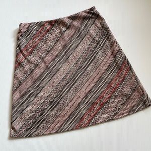 Margaret M black, rust &  tan A-line textured skirt. Women’s size Medium